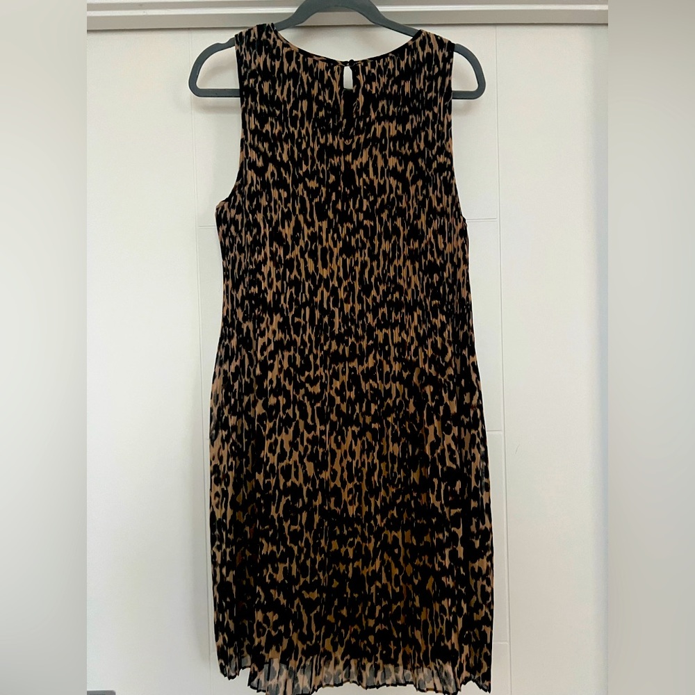 Pleated Leopard Print Dress